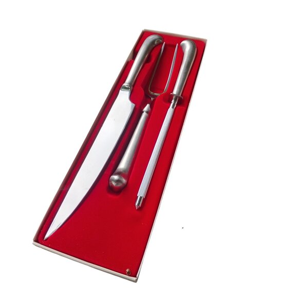 Avon three-Piece Carving Set in Box Japan Stainless, Campaign 12 NOS - Picture 2 of 4